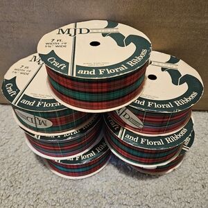 MJD Craft and Floral Ribbons - Red and Green Plaid